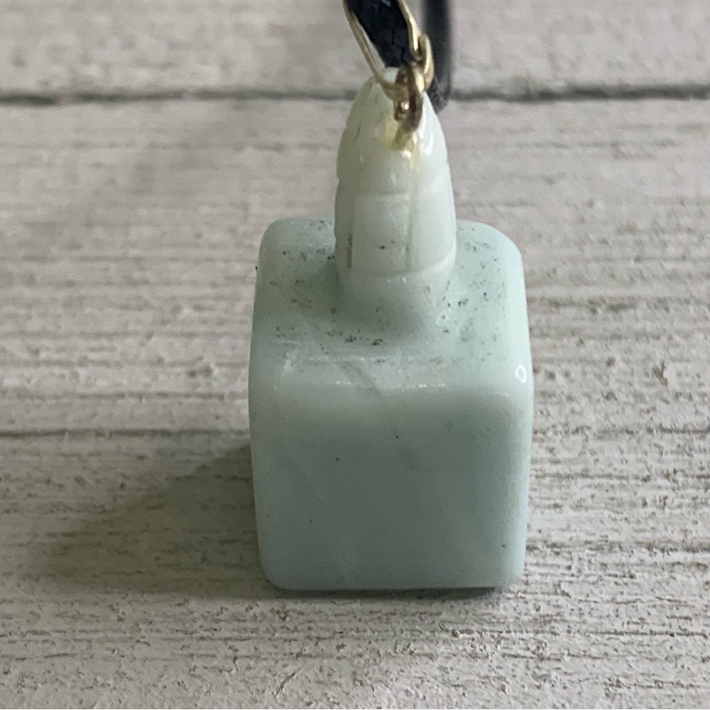 Amazonite Stone Carved Perfume Bottle Pendant Necklace Adjustable Cord Chain 20" - Picture 5 of 9